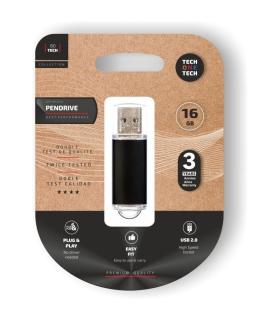 Pendrive 16GB Tech One Tech Basic USB 2.0/ Negro