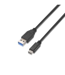 Cable USB 3.1 Tipo-C Aisens A107-0060  USB Tipo-C Macho - USB Macho  Hasta 27W  625Mbps  1m  Negro