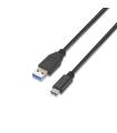 Cable USB 3.1 Tipo-C Aisens A107-0060/ USB Tipo-C Macho - USB Macho/ Hasta 27W/ 625Mbps/ 1m/ Negro