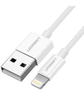 CABLE UGREEN USB-A MALE A LIGHTNING MFI 1M WHITE