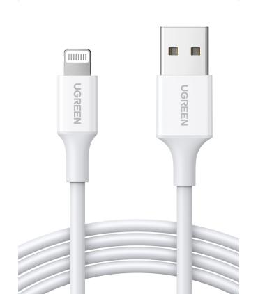 CABLE UGREEN USB-A MALE A LIGHTNING MFI 1M WHITE