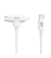 HYPER SILICONE USB-C TO USB-C AND LIGHTNING HYBRID 60W CABLE - WHITE