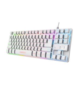 Teclado Trust Gaming Gxt833w Thado Metalico Compacto Blanco Iluminacion Led Multimedia Usb 24739