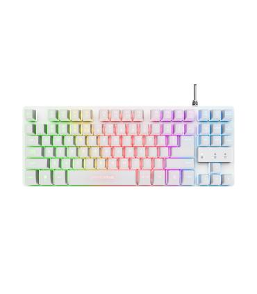 Teclado Trust Gaming Gxt833w Thado Metalico Compacto Blanco Iluminacion Led Multimedia Usb 24739