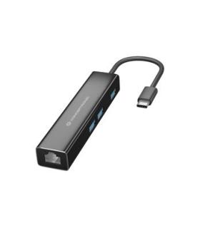 Adaptador Usb-c A Gigabit Ethernet Rj45 Conceptronic Con Hub Usb 3.0 3 Puertos