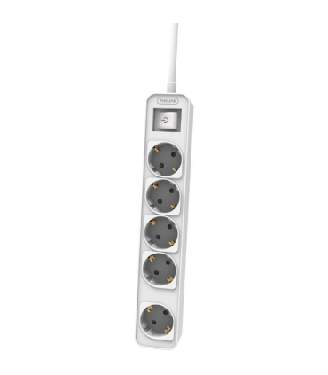 Regleta con Interruptor Philips CHP2154W/12/ 5 Tomas de corriente/ Cable 1.5m/ Blanco