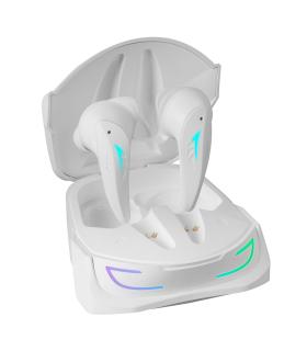 Auricular Bluetooth Mars Gaming Mhi-ultra White Bt 5.3 Tws Cancelacion De Ruido Anc+enc Pasiva Iluminacion Rgb Flow Ipx4 Caja