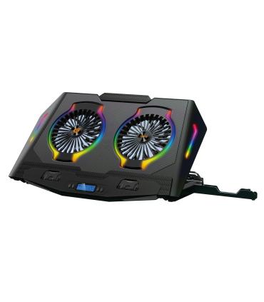 Base De Refrigeracion Para Portatiles Gaming Conceptronic Hasta 17 2 Ventiladores Luz Rbg