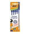 Caja De Bolgrafos De Tinta De Aceite Bic Cristal Original 516344/ 5 Unidades/ Azules