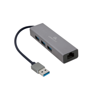 ADAPTADOR DE RED GEMBIRD USB AM GIGABIT CON HUB DE 3 PUERTOS USB 3.0