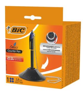 Bolgrafo de Tinta de Aceite Retrctil Bic 527507/ Azul/ Incluye Base + Cadena