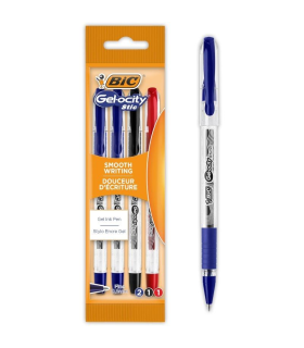 Bolgrafos de Tinta de Gel Retrctil Bic Gelocity Stic 992599/ 4 unidades/ Surtidos