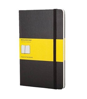 MOLESKINE NOTEBOOK GRANDE. DE CUADROS. TAPA DURA. NEGRO