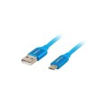 CABLE USB LANBERG 2.0 MACHO/MICRO USB MACHO QUICK CHARGE 3.0 1M AZUL