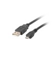 CABLE USB LANBERG 2.0 MACHO/MICRO USB MACHO 1M NEGRO