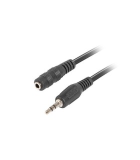 CABLE ESTEREO LANBERG JACK 3.5 MM MACHO/JACK 3.5MM HEMBRA 5M NEGRO