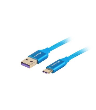 CABLE USB LANBERG 2.0 MACHO/USB C MACHO 5A 1M AZUL