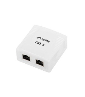 ROSETA LANBERG DE SUPERFICIE CAT.6 FTP 2X TOMA RJ45 BLANCO