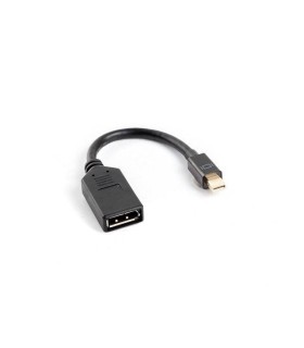 ADAPTADOR LANBERG DISPLAYPORT MINI MACHO A DISPLAYPORT HEMBRA CABLE 10 CM NEGRO