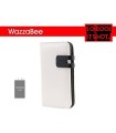 FUNDA WAZZABEE PARA SAMSUNG S IV POLIPIEL, MARCO INT. PLASTICO,CIERRE MAGNETICO,BLANCO (WB-S4-WP-WH)