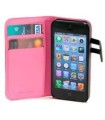 FUNDA WAZZABEE PARA IPHONE 5 POLIPIEL, MARCO INTERIOR PLASTICO, CIERRE MAGNETICO, ROSA (WB-M30WP-PK)