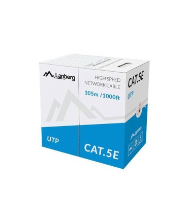 BOBINA CAT.5E LANBERG UTP RJ45 SOLIDO CCA AWG24 305M GRIS