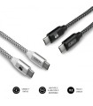 SUBBLIM PACK 2 CABLES USB TIPO USB-C A USB-C 1 M BLACK/SILVER