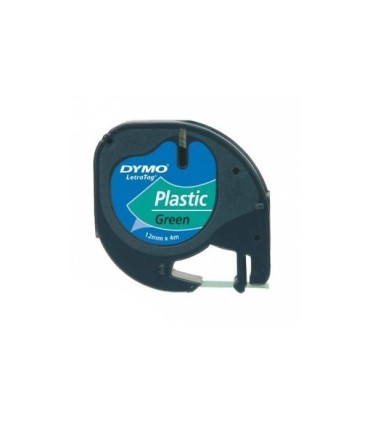 DYMO CINTA PLASTICO 91204 NEGRO-VERDE 12MMx4M. ROTULADORAS LETRATAG