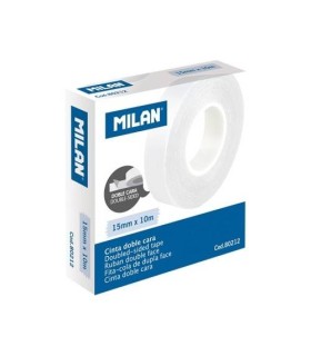 Milan Cinta adhesiva translcida de doble cara 15 mm x 10 m. Multiplo de venta 10 unidades.