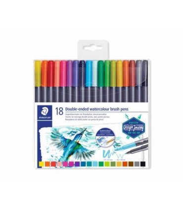 ESTUCHE DE PLSTICO CON 18 ROTULADORES, COLORES SURTIDOS STAEDTLER 3001 TB18