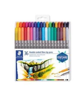 ESTUCHE DE PLSTICO CON 36 ROTULADORES, COLORES SURTIDOS STAEDTLER 3200 TB36