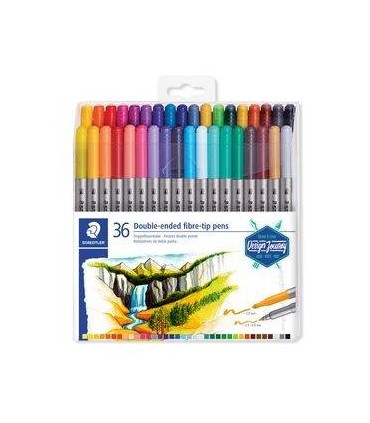 ESTUCHE DE PLSTICO CON 36 ROTULADORES, COLORES SURTIDOS STAEDTLER 3200 TB36