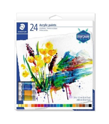 ESTUCHE DE CARTN CON 24 TUBOS DE COLORES SURTIDOS STAEDTLER 8500 C24