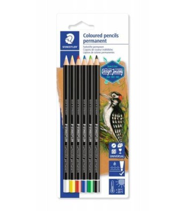 BLSTER CON 6 LPICES, UNO DE CADA COLOR (BLANCO, AMARILLO, ROJO, AZUL, VERDE Y NEGRO) STAEDTLER 10820BK6-C