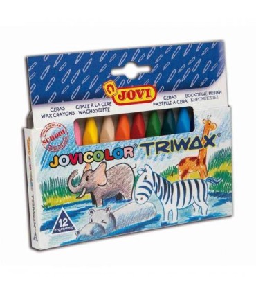 ESTUCHE 12 CERAS COLOR TRIWAX COLORES SURTIDOS JOVI 973/12