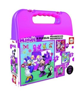 MALETA PUZZLES PROGRESIVOS MINNIE HAPPY HELPERS 12-16-20-25 DE 3-5 AOS EDUCA BORRAS 17638