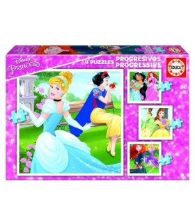 PUZZLE PROGRESIVOS PRINCESAS DISNEY 12-16-20-25 DE 3-5 AOS EDUCA BORRAS 17166