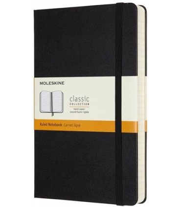 LIBRETA CLASICA MAYOR GROSOR NEGRA L (13X21CM) RAYADA TAPA DURA MOLESKINE QP060EXP