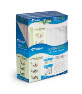 BLISTER 5 FUNDAS DE FORRO CON 2 SOLAPAS AJUSTABLES 28 CM SADIPAL 02213