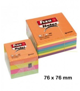 CUBO 400 NOTAS ADHESIVAS 76X76MM NEON FIXO 65005483