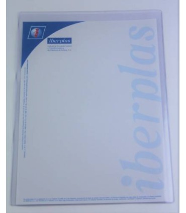 CAJA 50 FUNDAS FORMATO FOLIO \"U\" PORTADOCUMENTOS  PVC CRISTAL 150 MICRAS IBERPLAS 84Q50