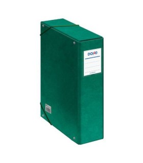 CAJAS DE PROYECTOS CARTN FORRADO LOMO DE 9 CM VERDE CON ETIQUETA 245X350X90 DOHE 09746