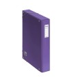 CAJAS DE PROYECTOS CARTN FORRADO LOMO DE 5 CM MORADO CON ETIQUETA 245X350X50 DOHE 10363