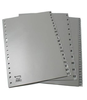 JUEGO NUMERICO XS 1-12 FOLIO POLIPROPILENO GRIS GRAFOPLAS 44412071