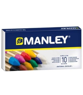 ESTUCHE DE 10 UNIDADES CERAS BLANDAS COLORES SURTIDOS MANLEY MNC00033