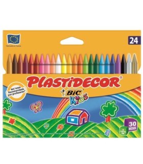 ESTUCHE 24 CERAS DE COLOR QUE NO ENSUCIAN PLASTIDECOR 9203011