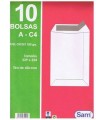 PAQUETES DE 10 BOLSAS BLANCAS, CON TIRA DE SILICONA TAMAO 229X324 100 GRS. SAM 665105