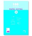 PAQUETE PAPEL EXTRA BLANCO SATINADO 100 HOJAS 80 GRS. A-5 (148X210MM.) LISO PACSA 21814