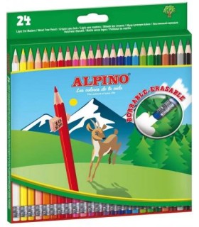 ESTUCHE 24 LPICES DE COLORES BORRABLES ALPINO AL013658