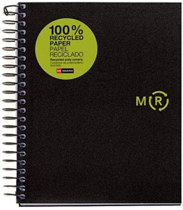 CUADERNO 100% RECICLADO NB-4 A5 120HOJAS TAPAS POLIPROPILENO MIQUELRIUS 6039